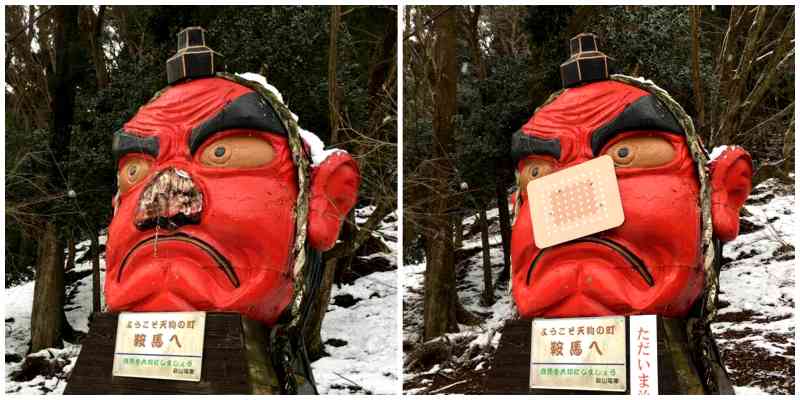 Japanese Tengu Statue’s Nose Falls Off During Snow Storm, Locals Find the Perfect Solution