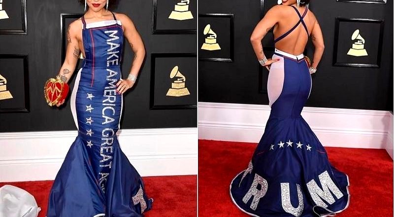 Singer’s Controversial ‘Trump’ Grammy’s Dress is Designed By a Filipino Immigrant