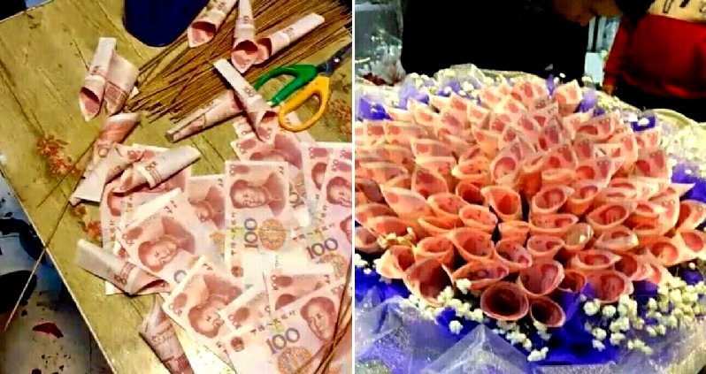 Best Boyfriend Ever Gives Girlfriend a Bouquet of $1,450 in Cash Just Because