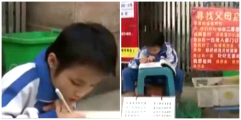 9-Year-Old Chinese Girl Sells Vegetables on the Street for the Most Heartbreaking Reason