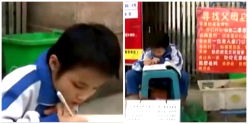 9-Year-Old Chinese Girl Sells Vegetables on the Street for the Most Heartbreaking Reason