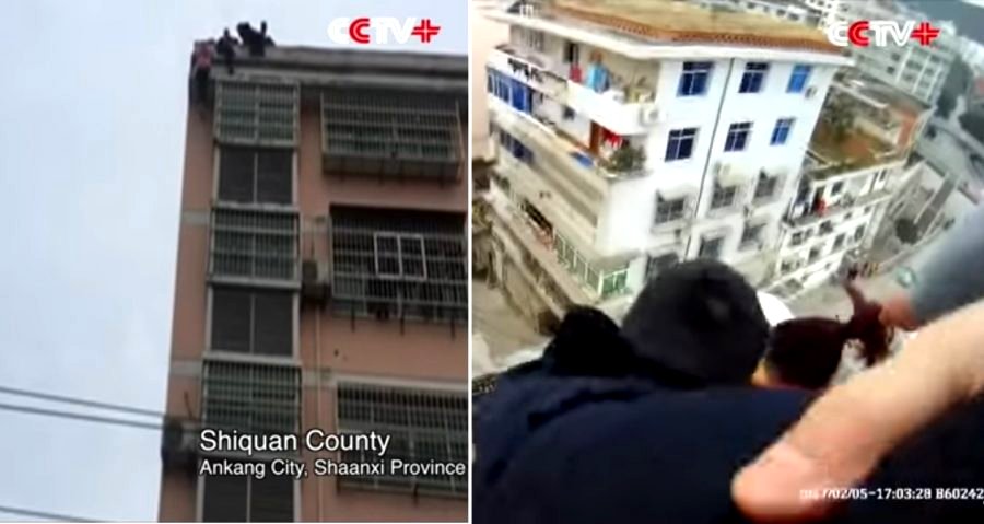 Suicidal Wife Jumps From Building, Husband Saves Her By Grabbing Her Hair