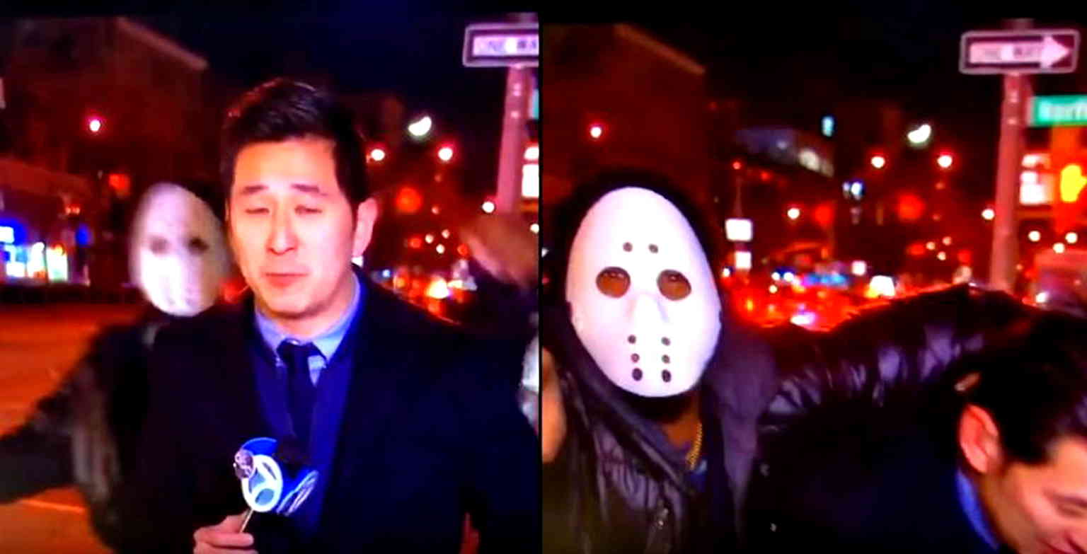 Masked Man Attacks Korean-American Reporter on Live TV