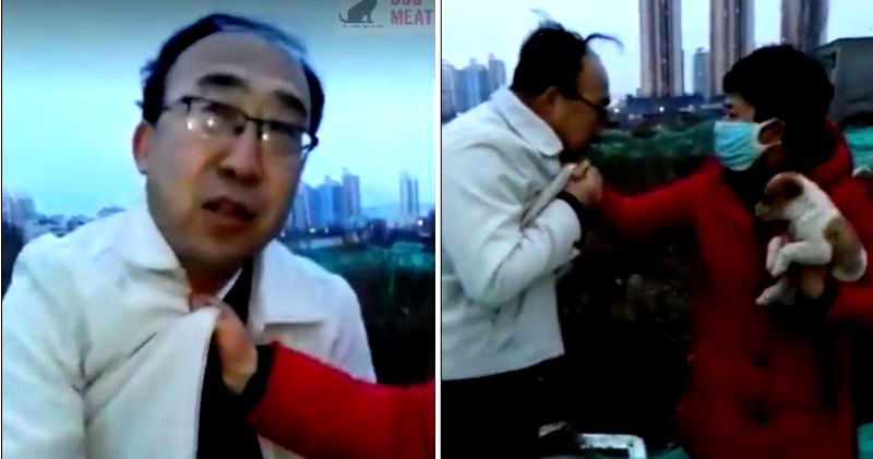 Badass Chinese Woman Punches Man in the Face for Attempting to Kill Puppy