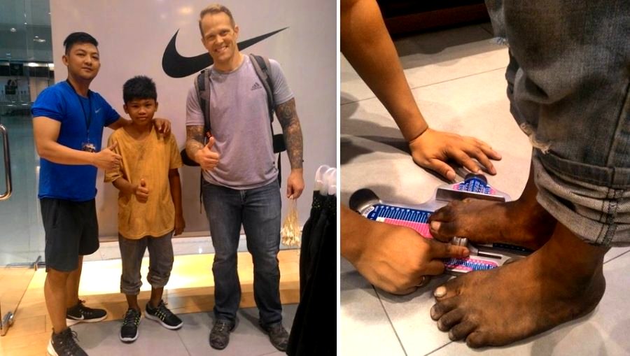 Foreigner Buys Shoes for Barefoot Filipino Boy, Restores Faith in Humanity