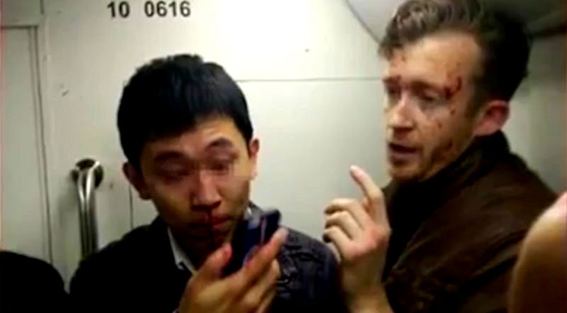 Subway Argument Between Chinese Man and Foreigner Ends in Bloody Brawl