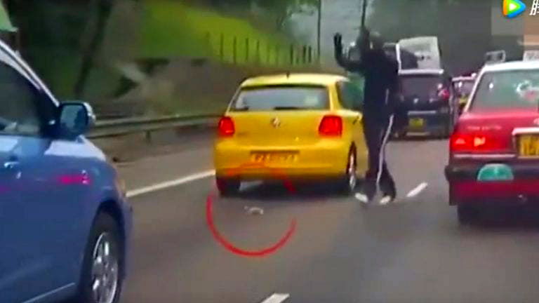 Heroic Hong Kong Man Stops Traffic to Save Kitten