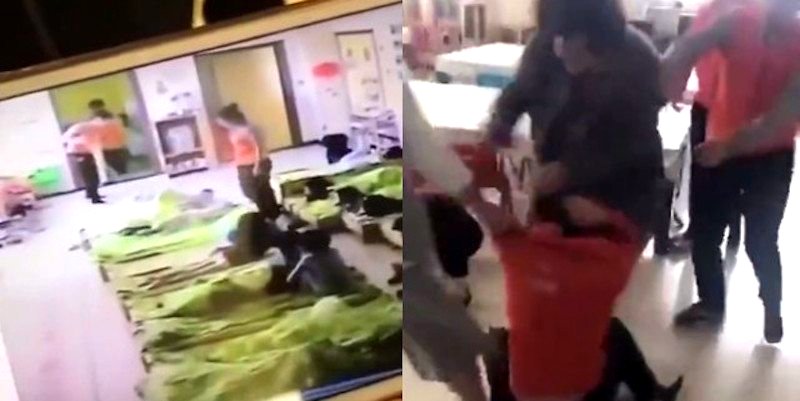 Chinese Mother Mercilessly Beats Kindergarten Teacher After School Video Reveals Child Abuse