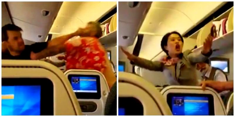 Two Adult Children Get Into a Brutal Fight on Flight From Tokyo, Brave Stewardess Steps In