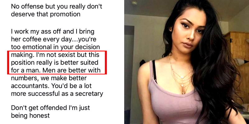 Woman Has a Savage Response to a Male Coworker Who’s Bitter With Her Promotion