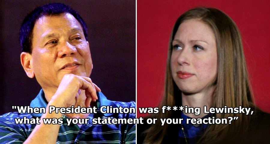 Philippine President Lands Cheap Shot on Chelsea Clinton for Criticizing His Rape Joke