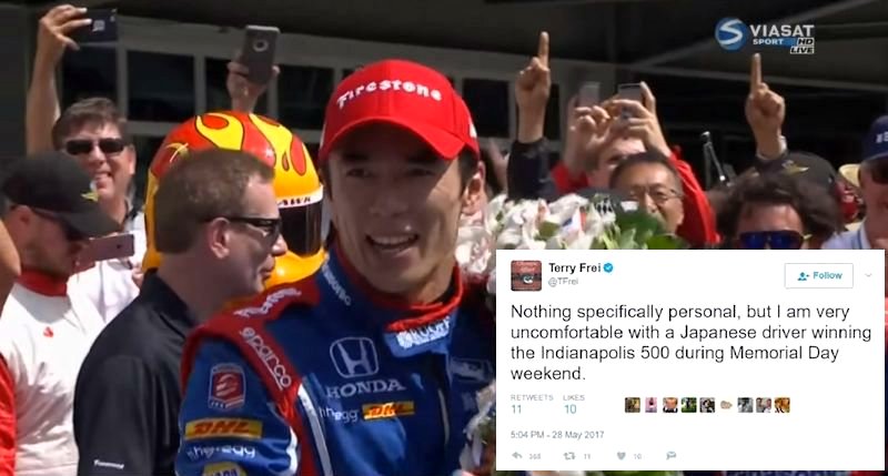 White Journalist Tweets He’s ‘Very Uncomfortable’ That a Japanese Man Won the Indy 500