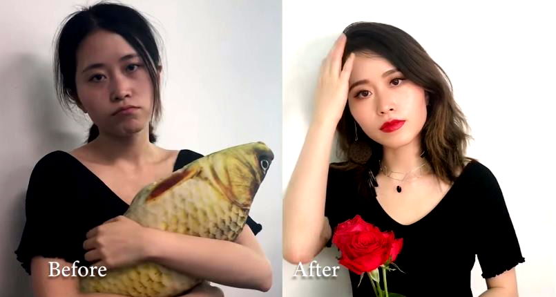 Chinese YouTuber Amazingly Collects Food in the Office to Use for Her Makeup