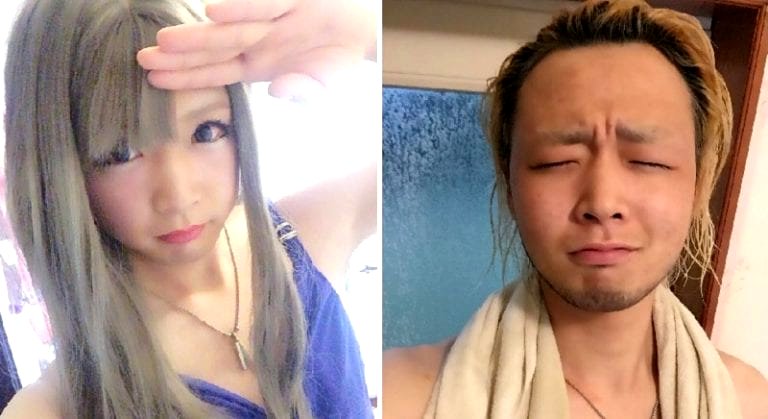 Cute School Girl Enters Shower Room, Comes Out Transformed Into an Adult Man