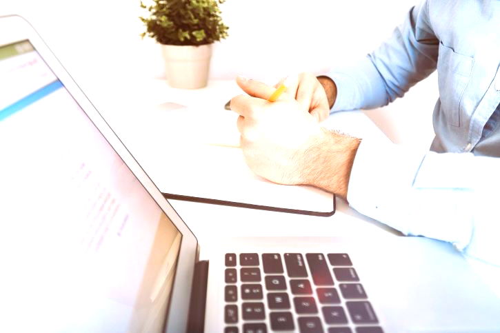 Stock Photo Computer Writing