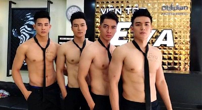 Vietnamese Salon Becomes Instant Hit After Hiring Topless Male Stylists