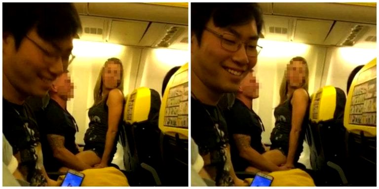 Asian Man Gets Awkward as Drunk Couple Has Sex During Flight