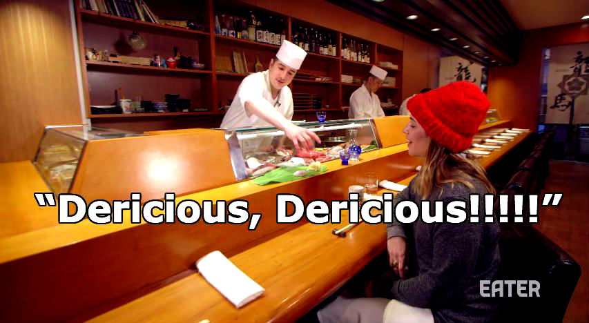 White Sushi Chef Entertains Guests By Speaking With Fake Japanese Accent