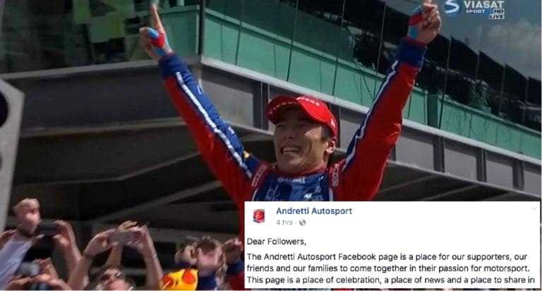Japanese Indy 500 Winner Faces Waves of Racist Comments on Facebook