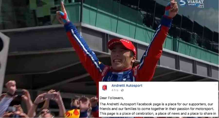 Japanese Indy 500 Winner Faces Waves of Racist Comments on Facebook