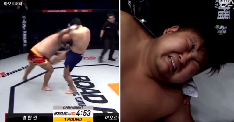 MMA Heavyweight Cries in Agony After Getting Kicked in the Balls
