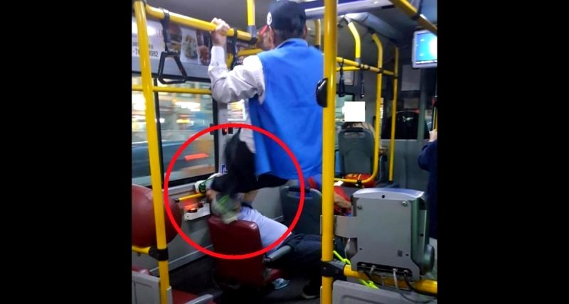 Young Man Steals Senior Seat on Bus in Korea, Gets an Epic Kick to The Face From Old Man