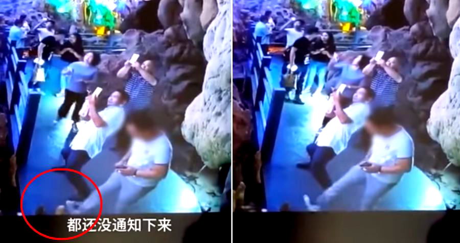 Netizens Outraged After Chinese Tourist Proudly Destroys 3,000-Year-Old Rock Structure