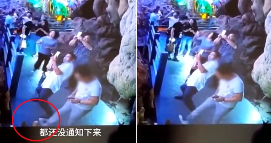 Netizens Outraged After Chinese Tourist Proudly Destroys 3,000-Year-Old Rock Structure