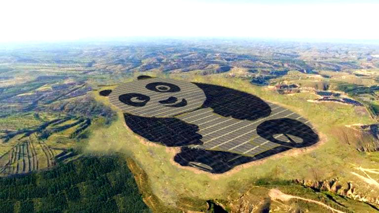 Adorable Solar Farm in China is Literally Shaped Like a Giant Panda