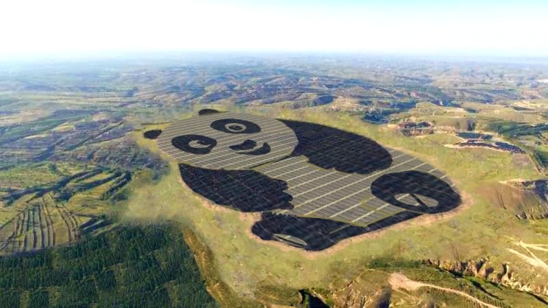 Adorable Solar Farm in China is Literally Shaped Like a Giant Panda
