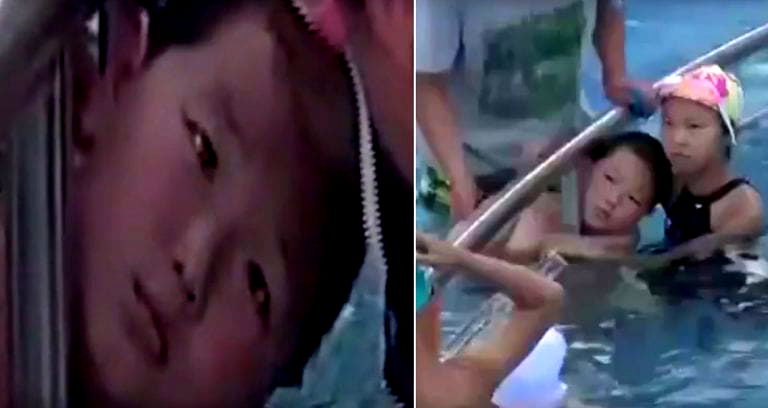 Poor Chinese Boy Gets His Head Stuck in Swimming Pool Railing