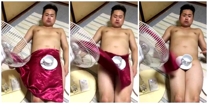 Japanese Man Wins the Internet With Bizarre Tablecloth Stunts