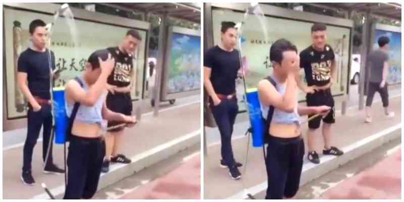 Chinese Man Beats the Heat With Genius Portable Shower Invention