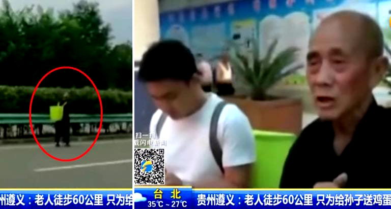 Best Grandpa Ever Walks 37 Miles to Give His Grandson a Bucket of Eggs in China