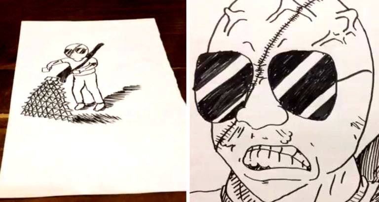 Japanese Artist Shows What Happens When He Goes Up Against His Own Drawing