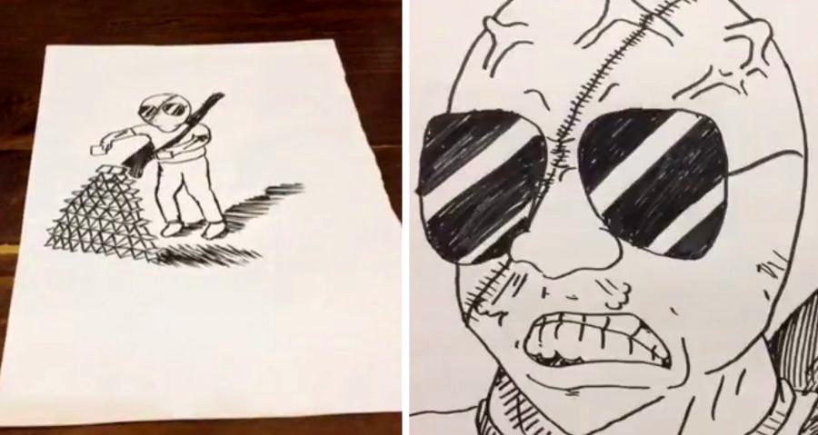 Japanese Artist Shows What Happens When He Goes Up Against His Own Drawing