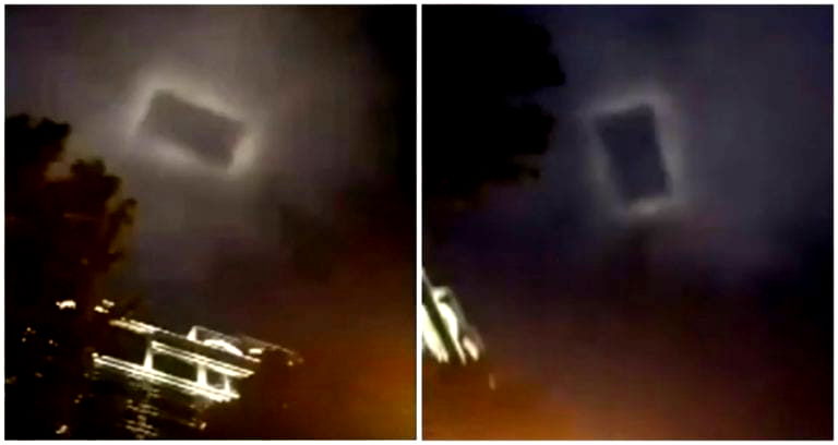 Locals in Chinese City Record Footage of Mysterious Rectangular Light in the Sky