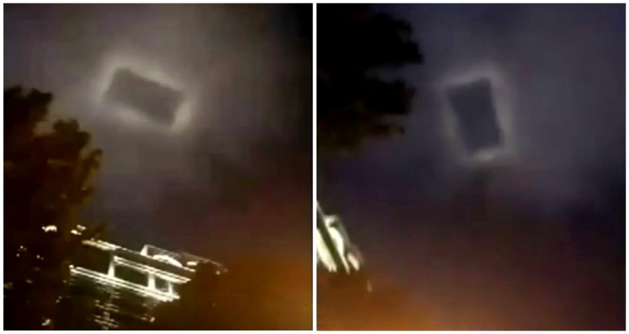 Locals in Chinese City Record Footage of Mysterious Rectangular Light in the Sky