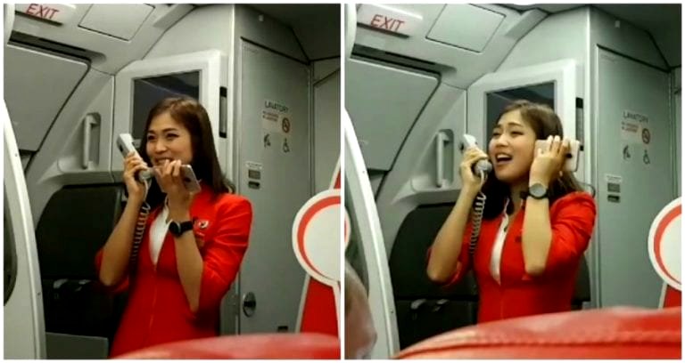 AirAsia Stewardess Finds Adorable Way to Entertain Passengers During Flight Delay