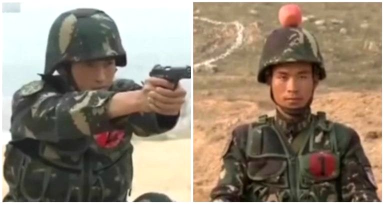 Chinese Soldiers Shoot Apples Off Each Other’s Heads to Improve Trust