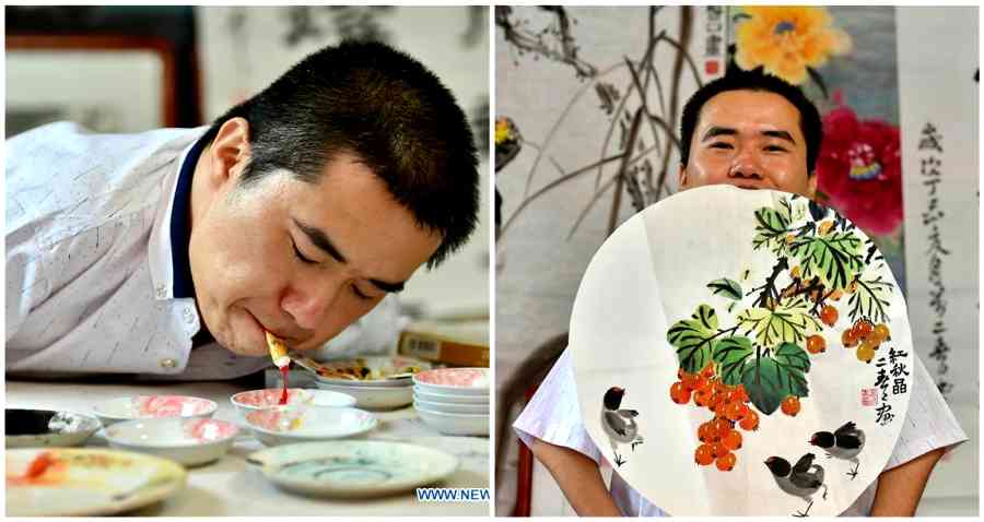 Man With Deformed Limbs Slays in Traditional Chinese Art