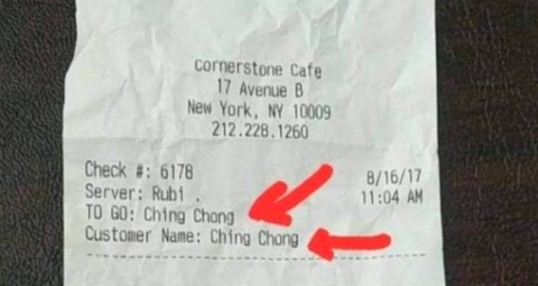 NYC Cafe Names Asian Woman ‘Ching Chong’ on Receipt, Claims They Aren’t Racist