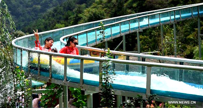 China Now Has an Epic Glass Water Slide Down a Mountain