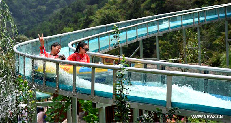 China Now Has an Epic Glass Water Slide Down a Mountain