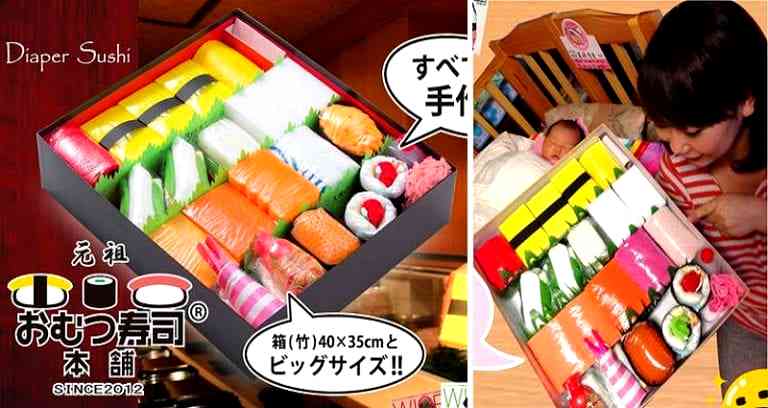 Japan Has the Most Epic Baby Shower Gift Called Diaper Sushi