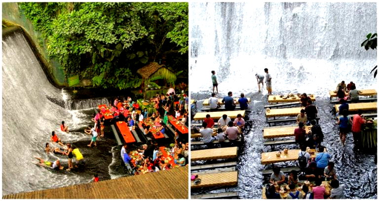 ‘Waterfall Restaurant’ in the Philippines Will Literally Make You Wet