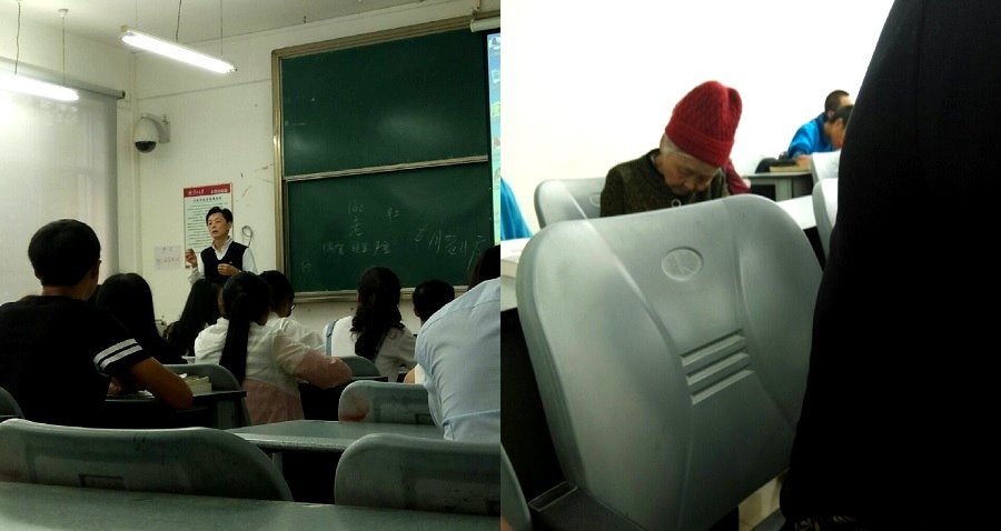 Chinese Professor Who Brings His Mother With Alzheimer’s to His Classes is ‘Son Goals’