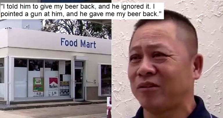 Asian ‘Clint Eastwood’ Fends Off His Sixth Robber at Gunpoint From His Convenience Store