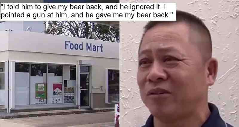 Asian ‘Clint Eastwood’ Fends Off His Sixth Robber at Gunpoint From His Convenience Store