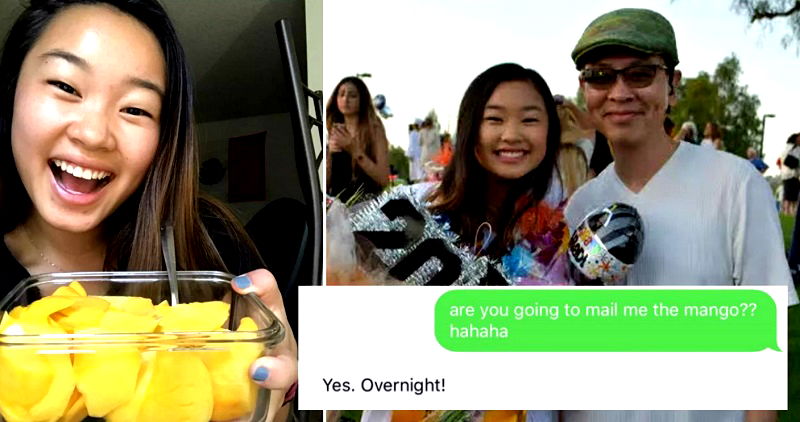 Loving Asian Dad Rush Delivers Mangoes to His Daughter When She Forgets to Take Them to College